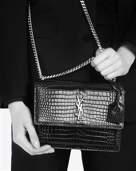 ysl croco bag|ysl sunset bag crocodile.